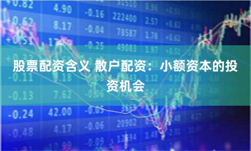 股票配资含义 散户配资：小额资本的投资机会